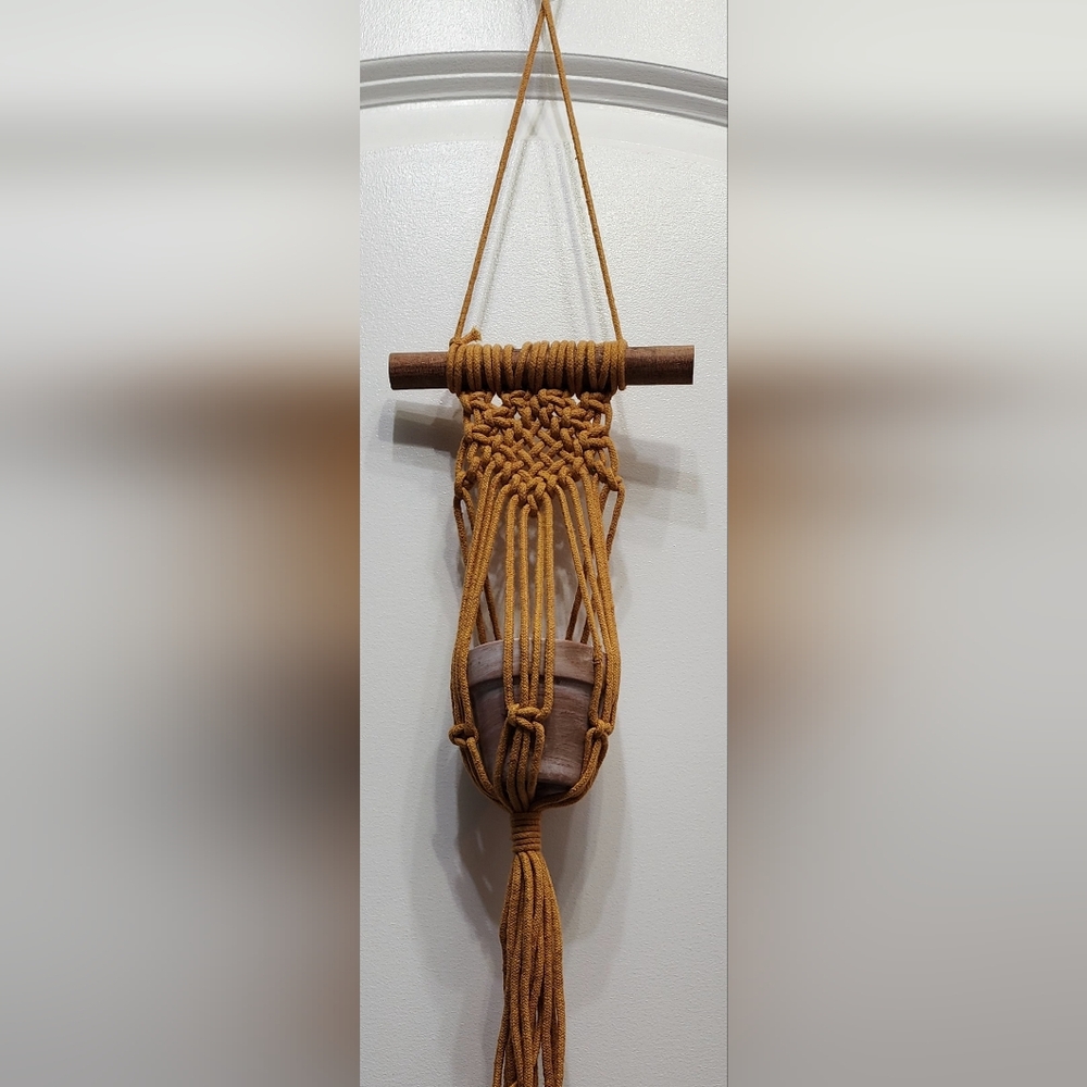 Yellow Macrame Plant Hanger New‎ 20 Inches